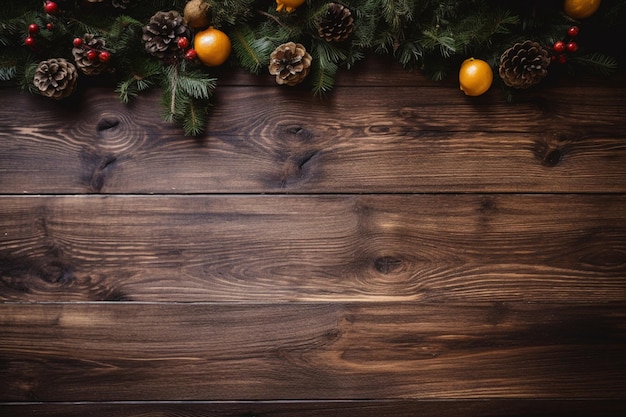 Decorazioni di Natale su un tavolo di legno