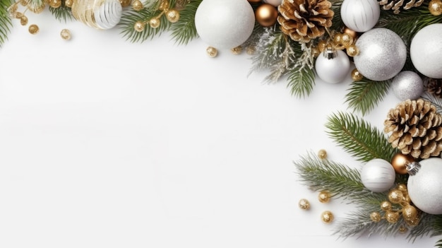 decorazioni di Natale su uno sfondo bianco