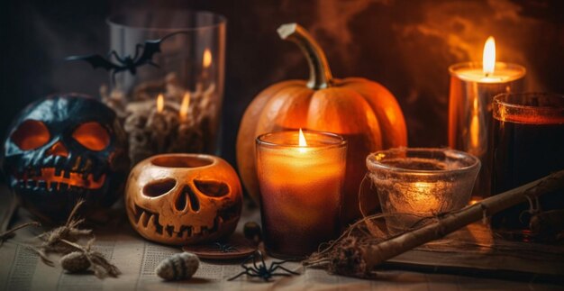 Decorazioni e candele per Halloween