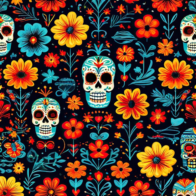 Decorazioni messicane gratuite modello dia de muertos