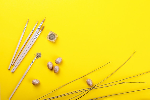 Decorazioni naturali pasquali Pennelli per disegnare, color oro