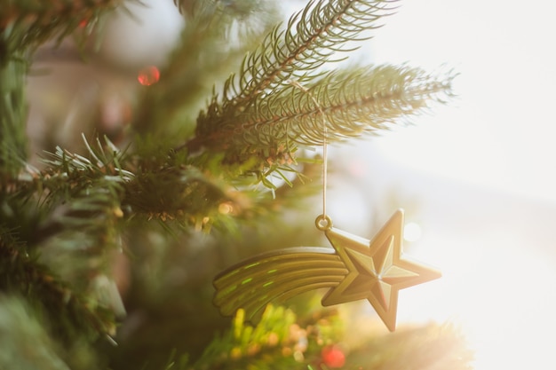 Decorazioni per l'albero di Natale Buon Natale e Capodanno vacanza sfondo