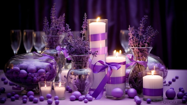 Decorazioni per tavole a lavanda