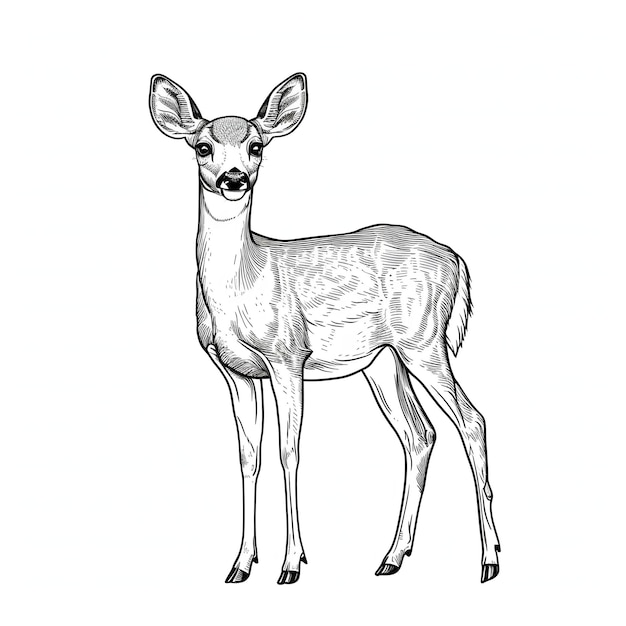 Deer Line Art Vector