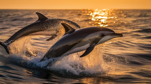 delfino che nuota nell'oceano