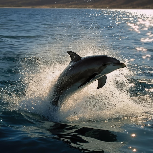 delfino che nuota nell'oceano