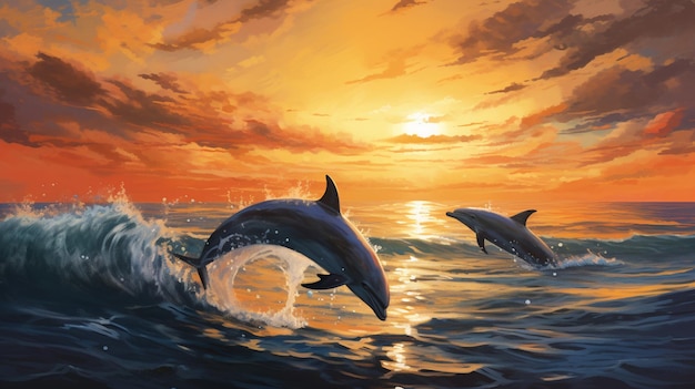 delfino che salta in mare