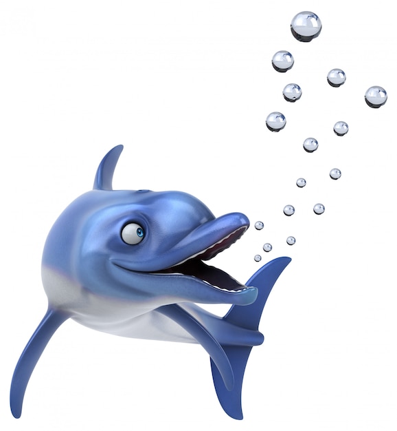 Delfino divertente - Illustrazione 3D