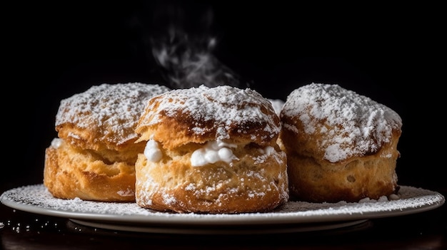 Delicate ciambelle con zucchero in polvere