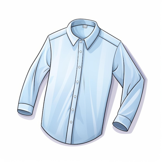 Delicate Shading Blue Business Shirt in stile cartone animato