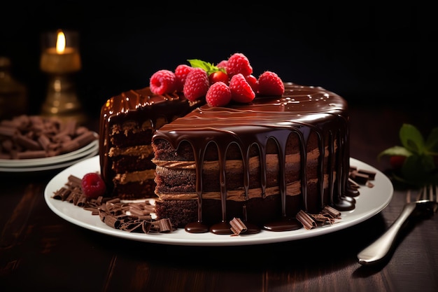 Delicatezza della torta al cioccolato fatta in casa