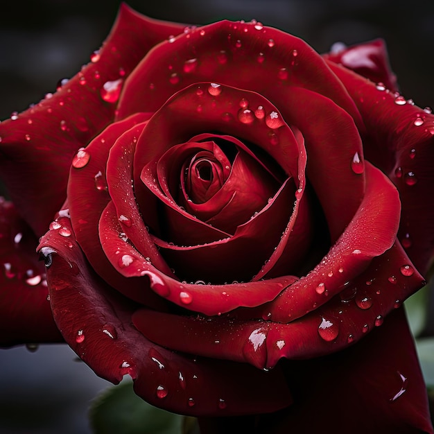 Delicati petali di velluto di una rosa rossa
