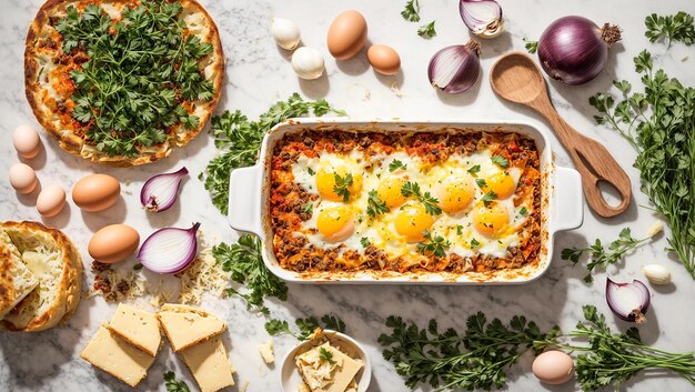 Delici lasagne su uno sfondo vecchio.