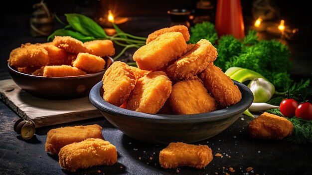 Delici nuggets fritti cibo immagine generata dall'AI