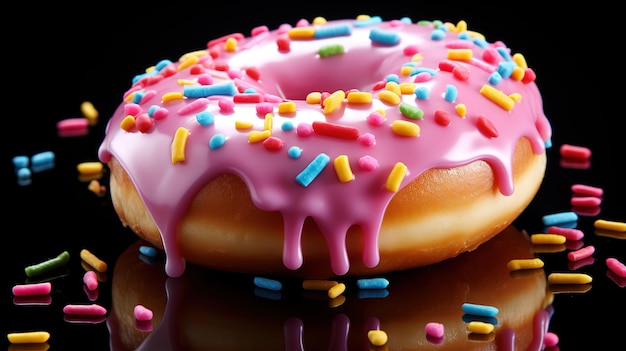 Delicious Donut Giorno nazionale della ciambella 2 giugno 2023 Colore brillante Generativo Ai