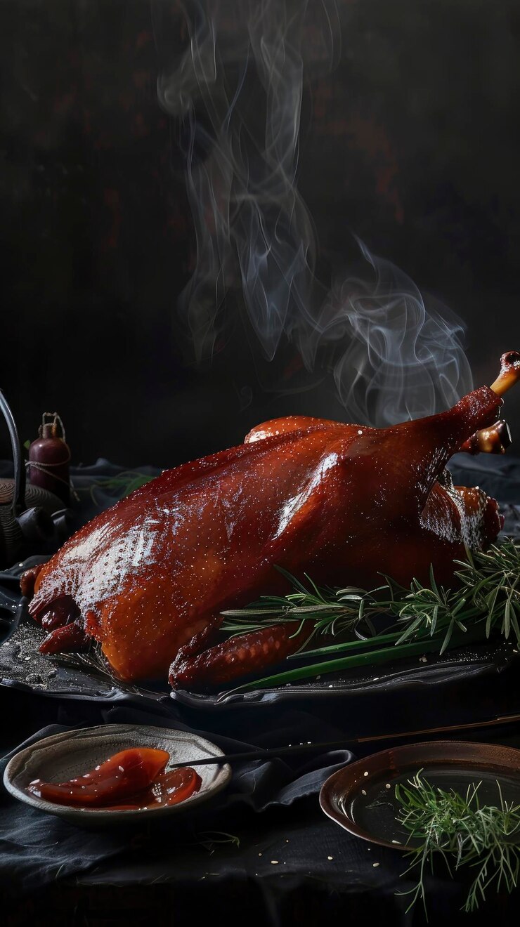 Delicious fresh Peking Duck beautiful serving exquisite decor