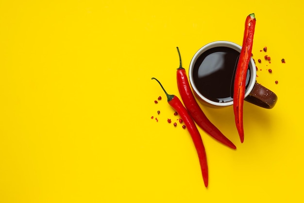 Delicious gourmet drink hot chocolate with pepper