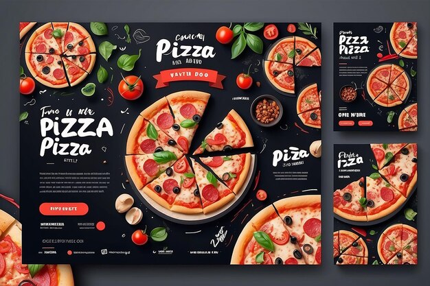 Delicious pizza modello di post sui social media