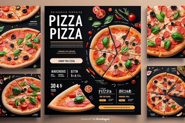 Delicious pizza modello di post sui social media