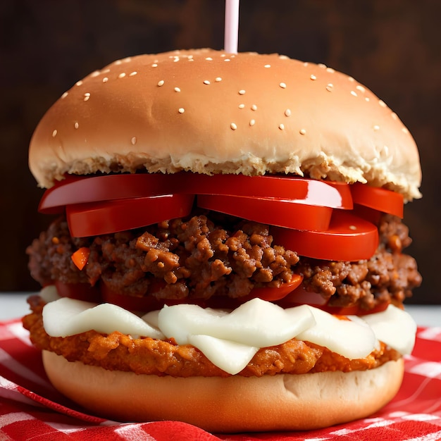 Delicious Sloppy Joe Burger arte generativa di AI