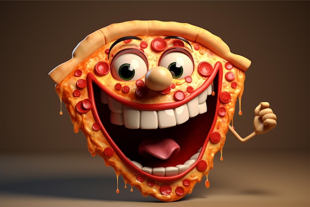 Deliciously Pizza Shaped cartone animato 3d