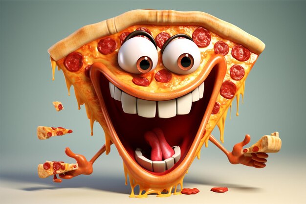 Deliciously Pizza Shaped cartone animato 3d