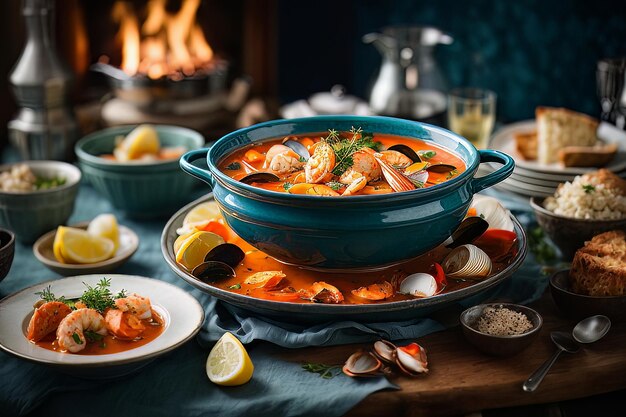 Delizia di frutti di mare Bouillabaisse Arte culinaria