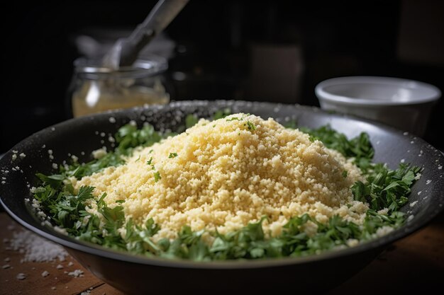 Delizia organica Colpo del primo piano di una piccola ciotola di legno piena di ingredienti freschi e genuini