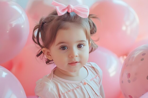 Delizia rosa Immagine adorabile di una bambina carina