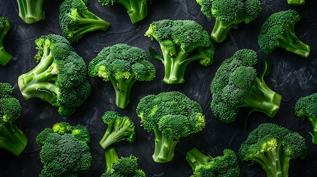Delizia verde fresca Una vista minimalista dal alto del broccolo ricco di nutrienti