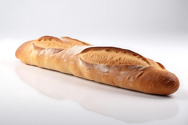 Deliziosa baguette isolata su bianco Ai Generative