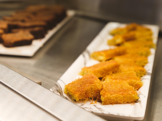 Deliziosa baklava turca al buffet dell'hotel