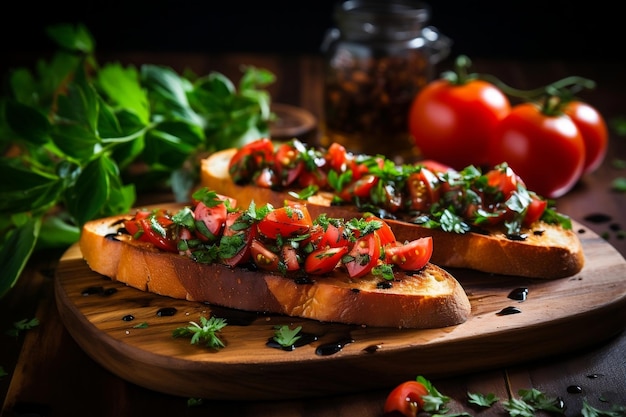 Deliziosa Bruschetta Italiana Fatta In Casa Antipasto Generativo Ai