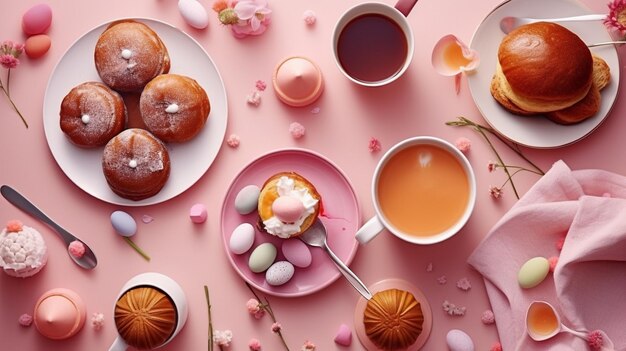 Deliziosa colazione al brunch per il giorno di San Valentino