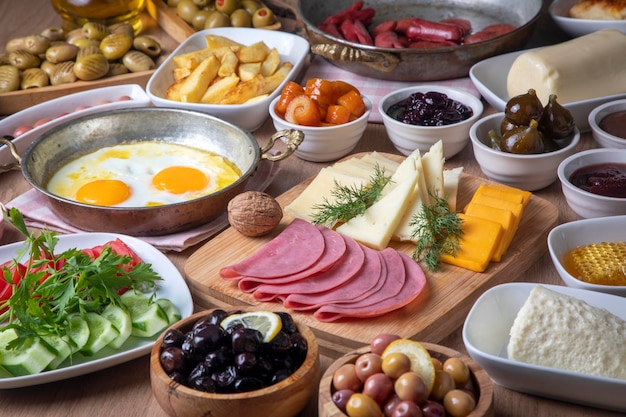 Deliziosa colazione turca tradizionale, foto di concetto di cibo.