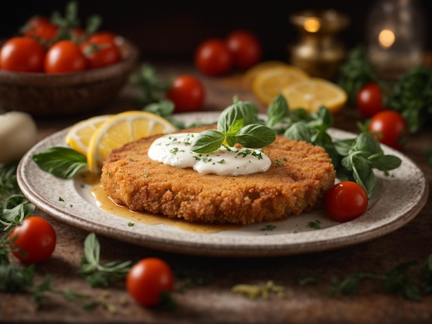 Deliziosa Cotoletta alla Milanese panizzata cotoletta di vitello fritta a perfezione dorata che incarna la semplicità