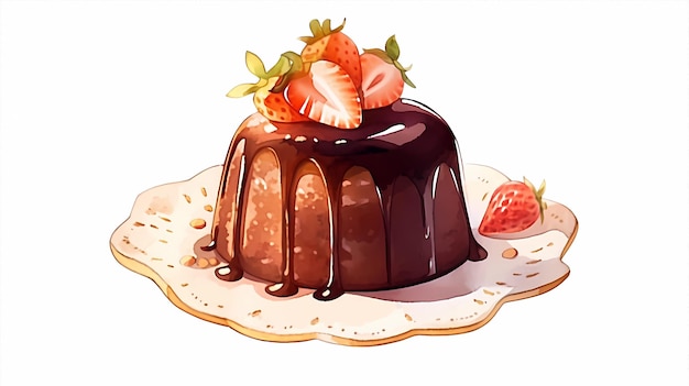 deliziosa illustrazione di torta di frutta al cioccolato cremoso
