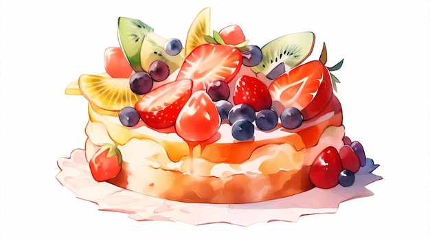 deliziosa illustrazione di torta di frutta al cioccolato cremoso