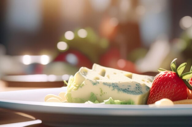 deliziosa insalata fresca sul tavolo vicino al tavolo vicino