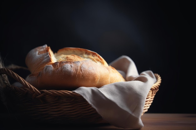 Deliziosa pagnotta di pane con copia spazio per la pubblicità