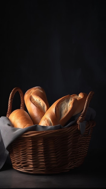 Deliziosa pagnotta di pane con copia spazio per la pubblicità