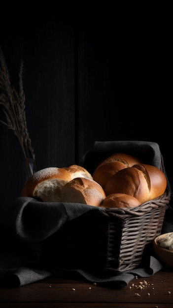 Deliziosa pagnotta di pane con copia spazio per la pubblicità