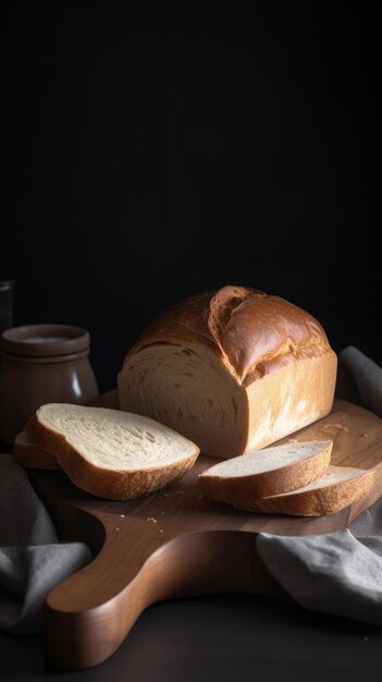 Deliziosa pagnotta di pane con copia spazio per la pubblicità