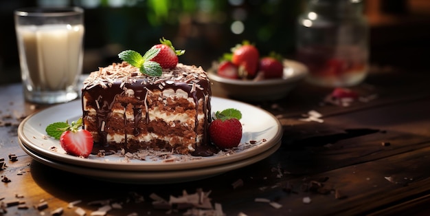 deliziosa torta con frutti di bosco AI generativa