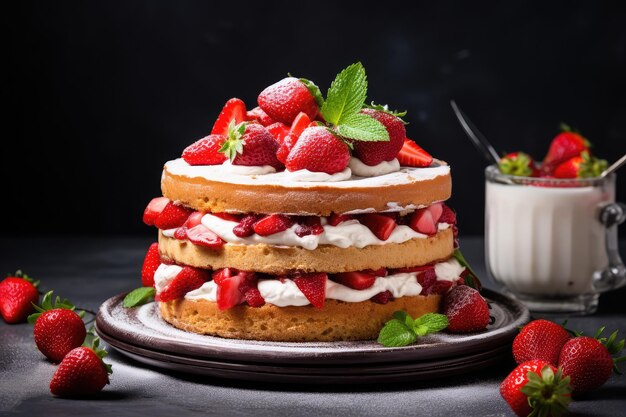 Deliziosa torta di biscotti alla fragola