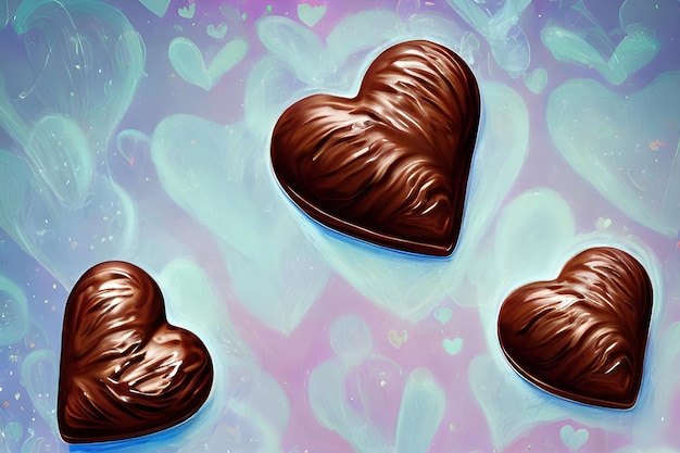 Deliziosa vacanza con bellissime forme di cuore di cioccolatoxAxAxA