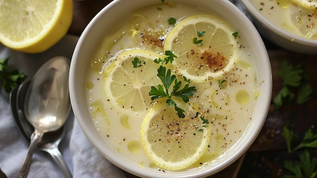 Deliziosa zuppa di limone caldo