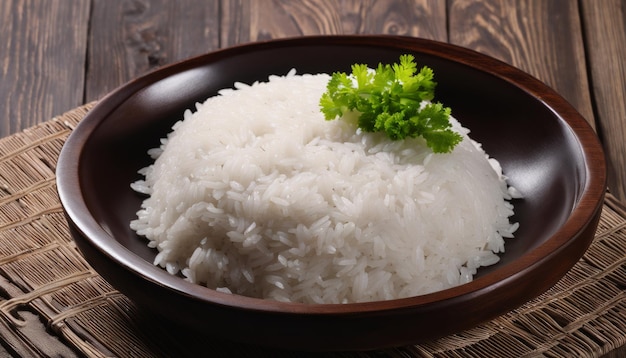 Deliziosamente semplice Una ciotola di riso al vapore pronta da assaporare