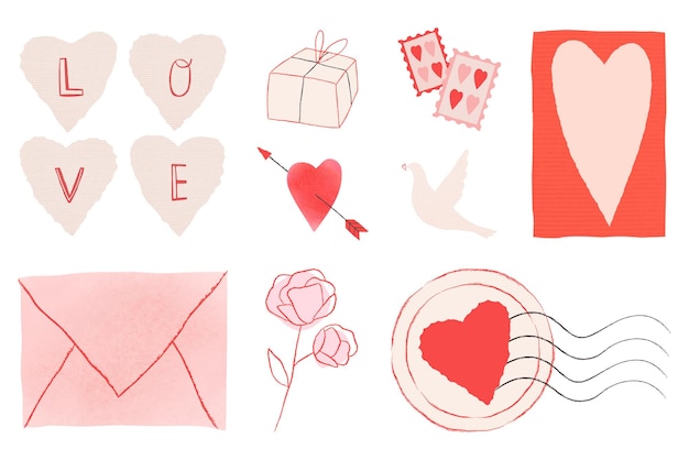 Deliziose decorazioni per San Valentino png set trasparente