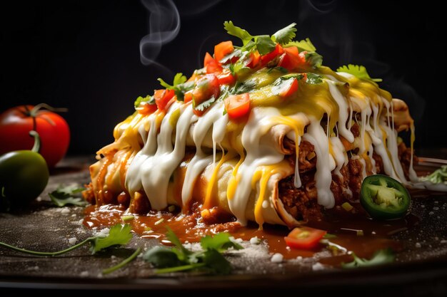 Deliziose enchiladas con formaggio fuso